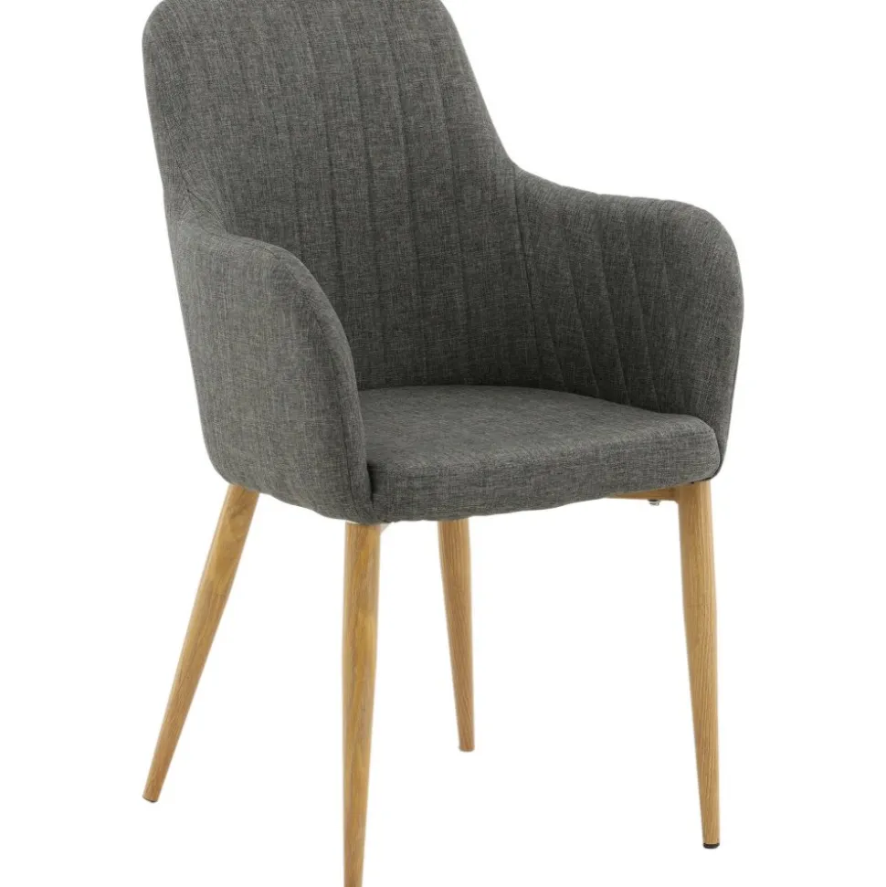 Paolo karmstol - Mörkgrå/ek