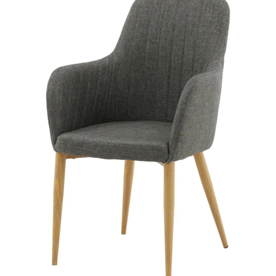 Paolo karmstol - Mörkgrå/ek