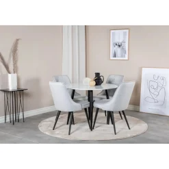 Paradis matbord 100 cm - Vit/svart