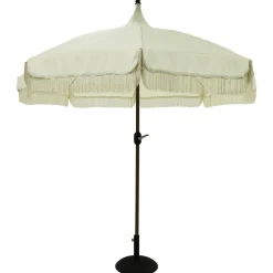 Parasoll med fransar 270 cm beige - Cirkus + Rengöringsmedel för utemöbler