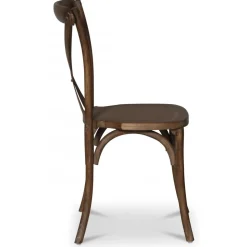 Paris vintage stol med kryss i valnöt + Möbeltassar