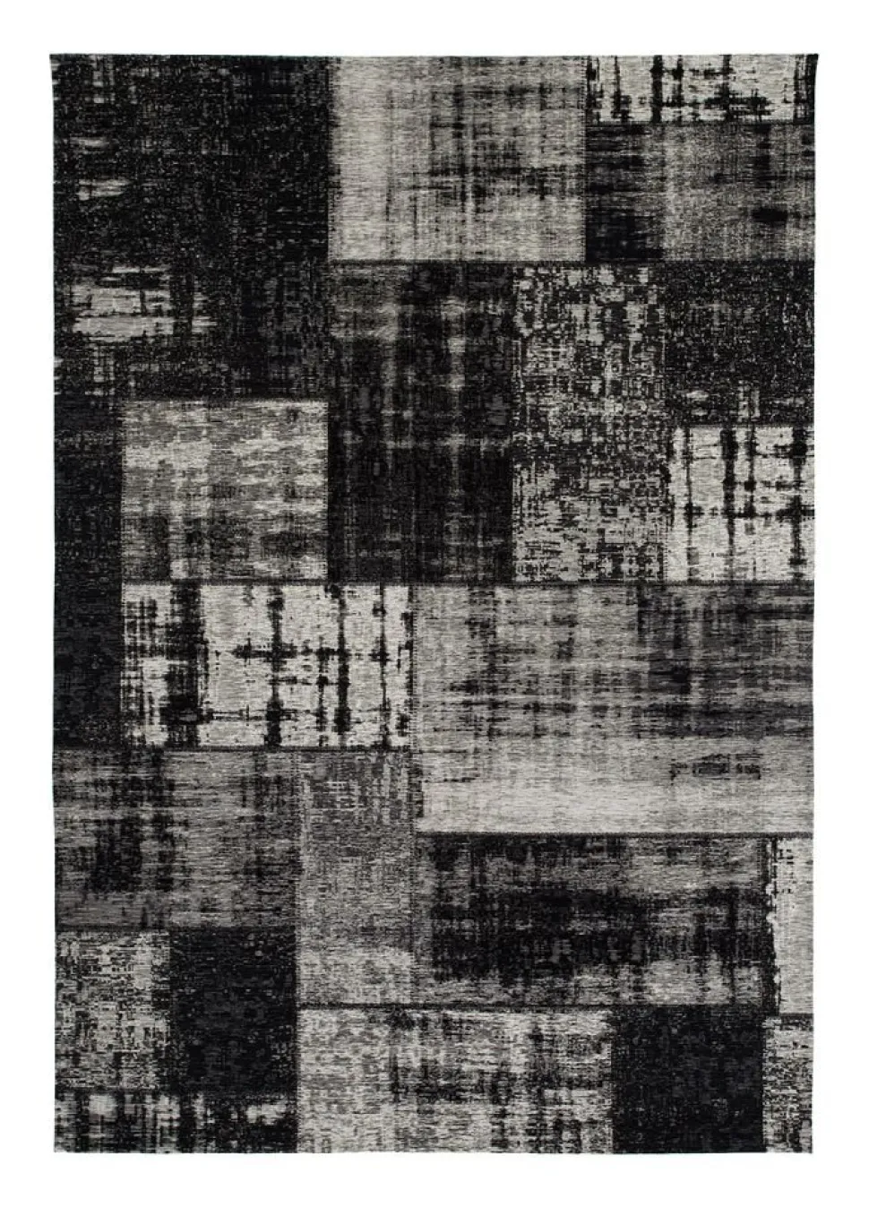 Patchwork-matta Stracciatella - Svart/Vit