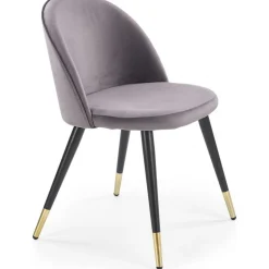 Paulina matstol - Grå (sammet) / Mässing + Möbeltassar