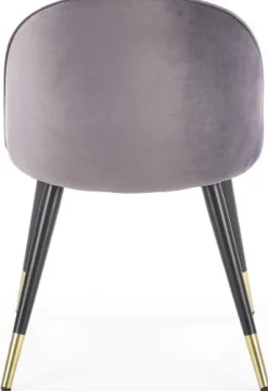 Paulina matstol - Grå (sammet) / Mässing + Möbeltassar