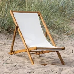 Peachy strandstol - Beige/Natur + Textilskydd för utemöbler