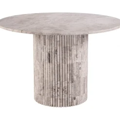 Pegani runt matbord i gråbeige marmor - Valfri storlek 105 eller 130 cm + Möbeltassar