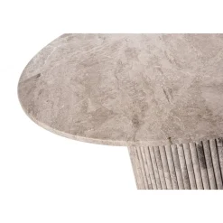 Pegani runt matbord i gråbeige marmor - Valfri storlek 105 eller 130 cm + Möbeltassar