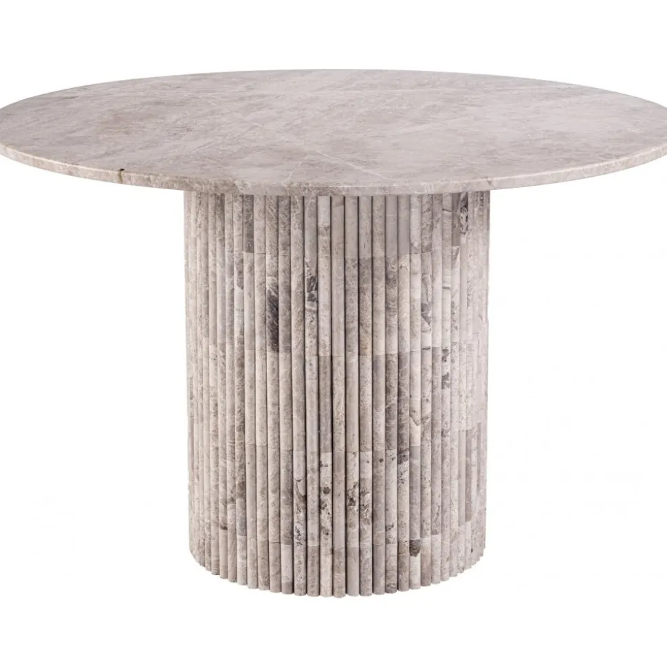 Pegani runt matbord i gråbeige marmor - Valfri storlek 105 eller 130 cm + Textilrengöring för möbler