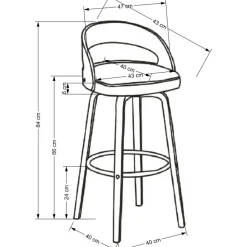 Pelican barstol 110 - Cream/valnöt