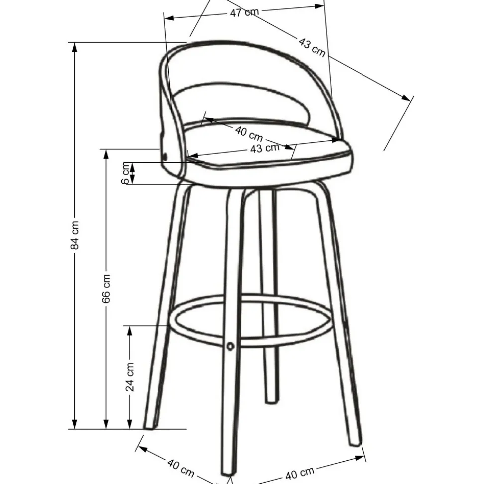 Pelican barstol 110 - Cream/valnöt