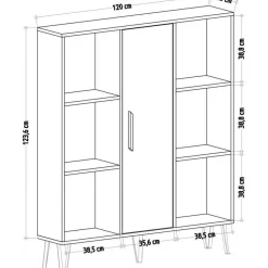 Peoria bokhylla - Antracit