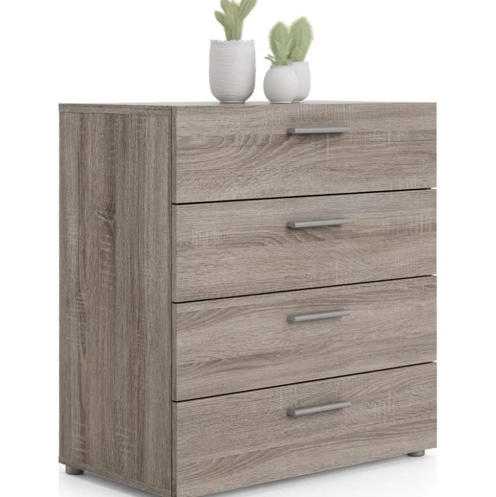 Pepe bred byrå med 4 lådor - Tryffel