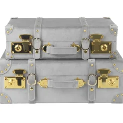 Petit vintage koffert set 2 st - Grå (Sammet)