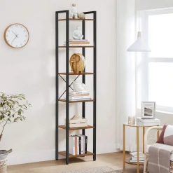 Petter bokhylla 40 x 187,5 cm - Brun/svart