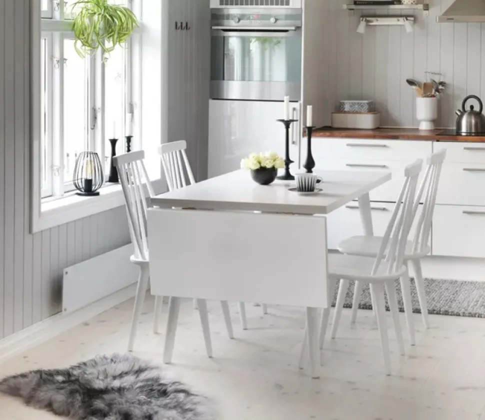 Pinnstol vit - Dalsland + Möbeltassar