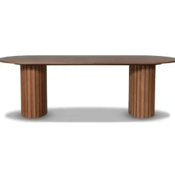 PiPi matgrupp ovalt matbord 240 cm valnöt + 6 st Brandon matstolar - Valnöt + 6.00 x Stolsdyna