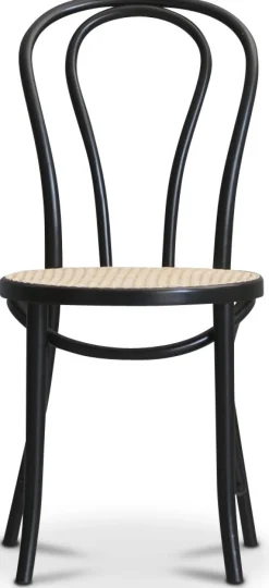 PiPi matgrupp, runt matbord Ø120 cm inkl 4 st Böjträ Stol No18 - Svartbetsat trä + 4.00 x Stolsdyna