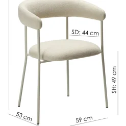 Plenti karmstol - Vit bouclé/cashmere