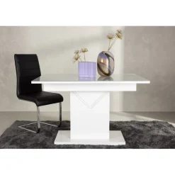 Pluto matbord 120-160 x 90 cm - Vit