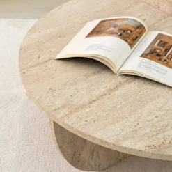 Podium soffbord Ø90 cm - Travertin