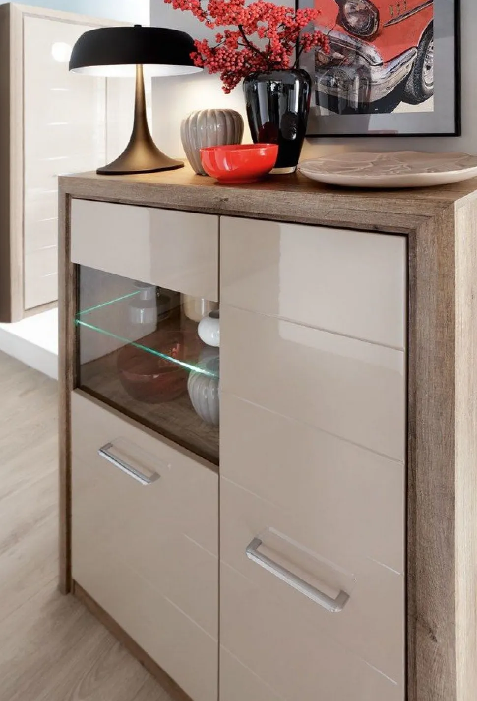 Pontus vitrinskåp - Ek