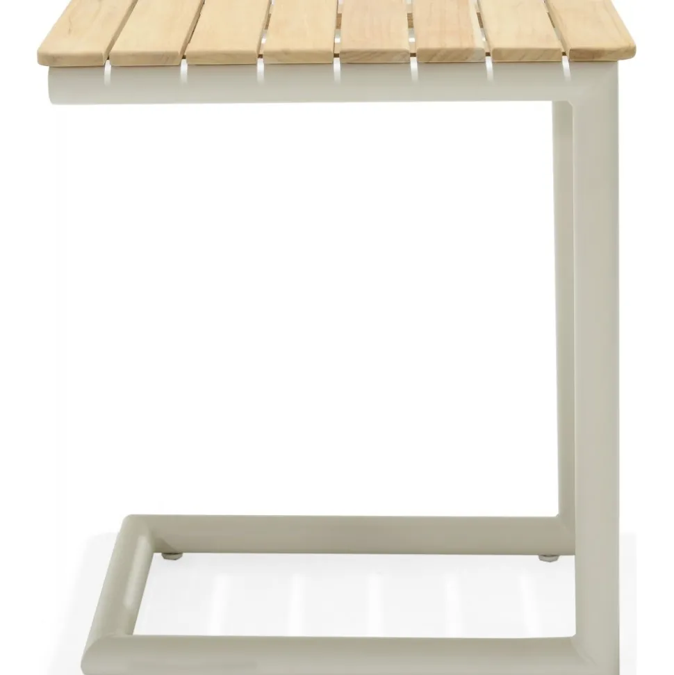 Portals loungegrupp 4 - Vit/teak + Rengöringsmedel för utemöbler