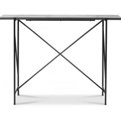 Portland barbord 140 cm - Marmor/svart + Möbeltassar