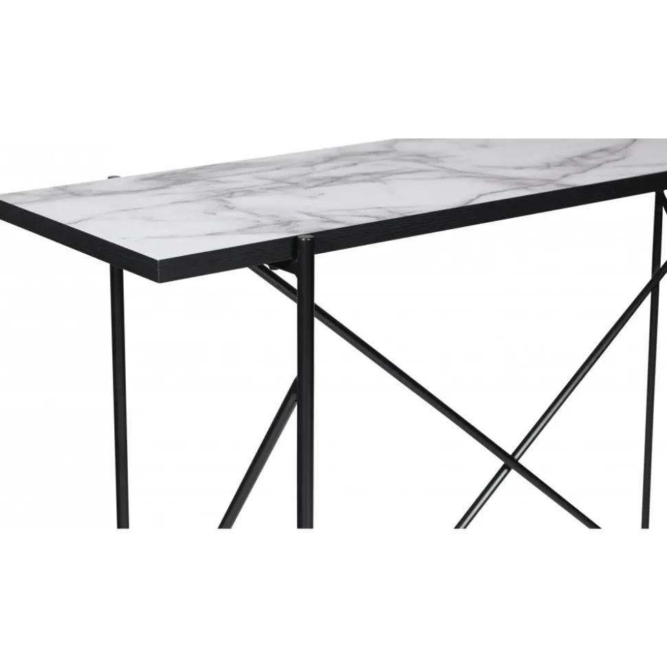 Portland barbord 140 cm - Marmor/svart + Möbeltassar