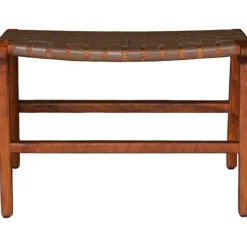 Porto Bello Fotpall Teak / Anilinläder + Fläckborttagare för möbler