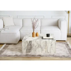 Prizma soffbord 90 x 90 cm - Vit marmor