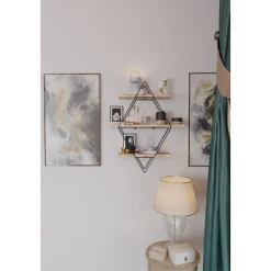 Prizma vägghylla - Svart/natur