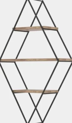 Prizma vägghylla - Svart/valnöt