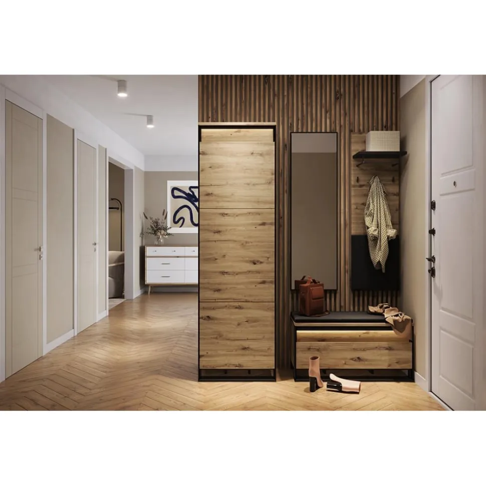 Quant hallbänk 92 cm - Artisan ek/svart