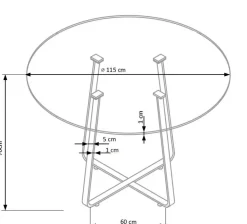 Raphael runt matbord 115 cm - Vit (Glas) / Metall