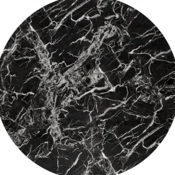 Raymond matbord Ø100 cm - Svart marmor/guld