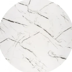 Raymond matbord Ø100 cm - Vit marmor/guld