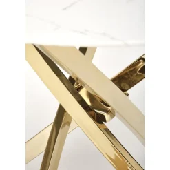 Raymond matbord Ø100 cm - Vit marmor/guld