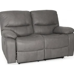 Recliner soffa 2-sits grå biosoffa + Fläckborttagare för möbler