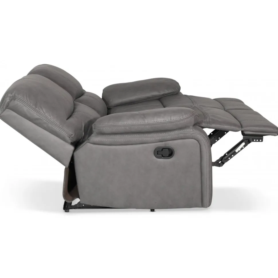 Recliner soffa 2-sits grå biosoffa + Fläckborttagare för möbler