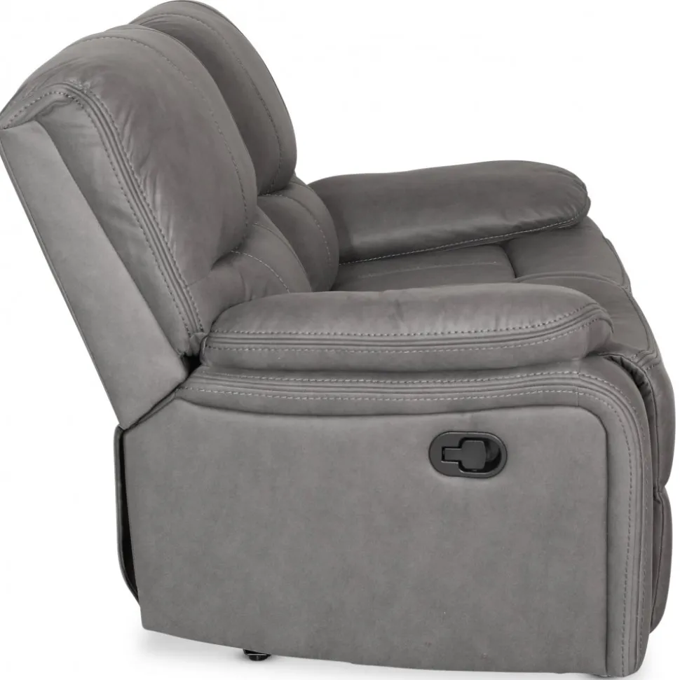 Recliner soffa 2-sits grå biosoffa + Fläckborttagare för möbler