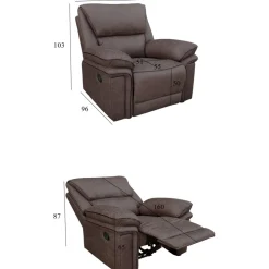 Reclinerfåtölj brun (Mikrofiber) - Riverdale + Fläckborttagare för möbler