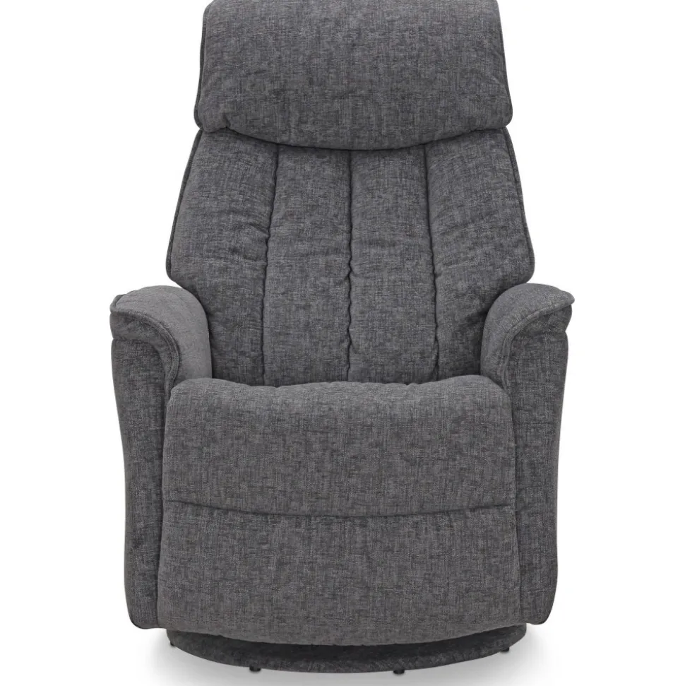 Reclinerfåtölj i grått tyg - Umeå + Textilrengöring för möbler