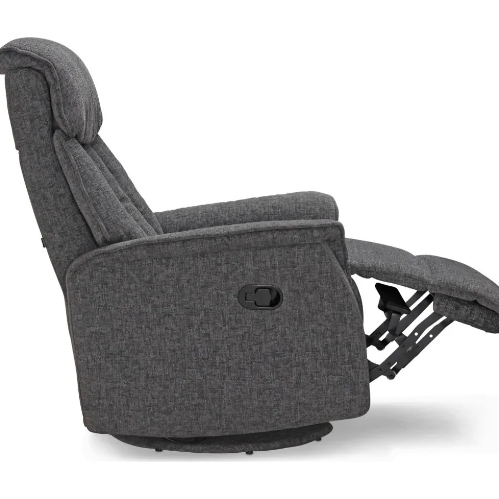 Reclinerfåtölj i grått tyg - Umeå + Textilrengöring för möbler