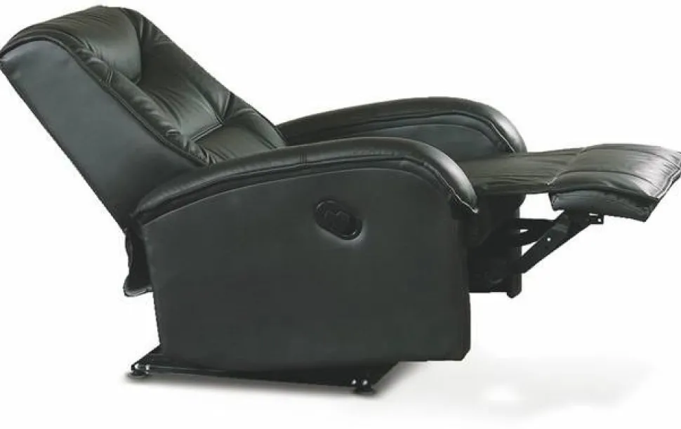 Reclinerfåtölj i svart konstläder ställbar + Fläckborttagare för möbler