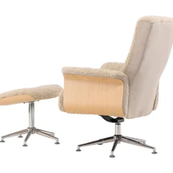 Reclinerfåtölj med fotpall Beige / Ek - Hagön