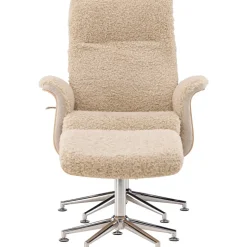 Reclinerfåtölj med fotpall Beige / Ek - Hagön + Fläckborttagare för möbler