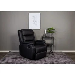 Reclinerfåtölj med fotstöd svart - Bengt