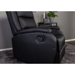 Reclinerfåtölj med fotstöd svart - Bengt
