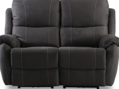 Reclinersoffa - 2-sits (el) i antracit microfibertyg