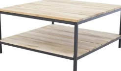 Regald soffbord 80 x 80 cm - Svart/naturträ